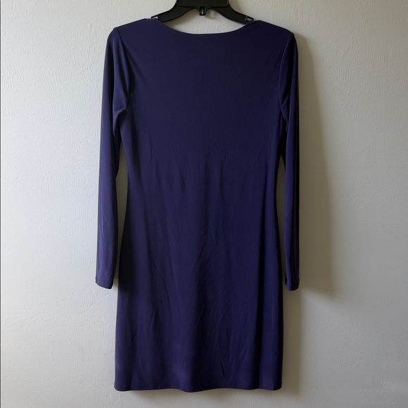 WHITE HOUSE BLACK MARKET Long Sleeve Jersey Stretch Dress Purple, Women’s Small - Picture 3 of 15